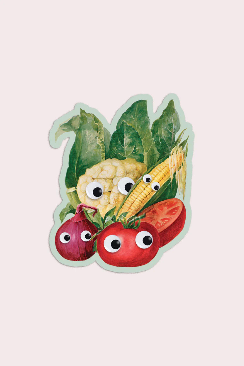 Googly Veg Vinyl Sticker