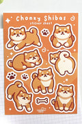 Feuille D'Autocollants 'Chonky Shibas'