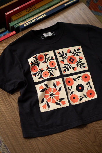 T-Shirt Carré CC 'Four Blocks' | Noir