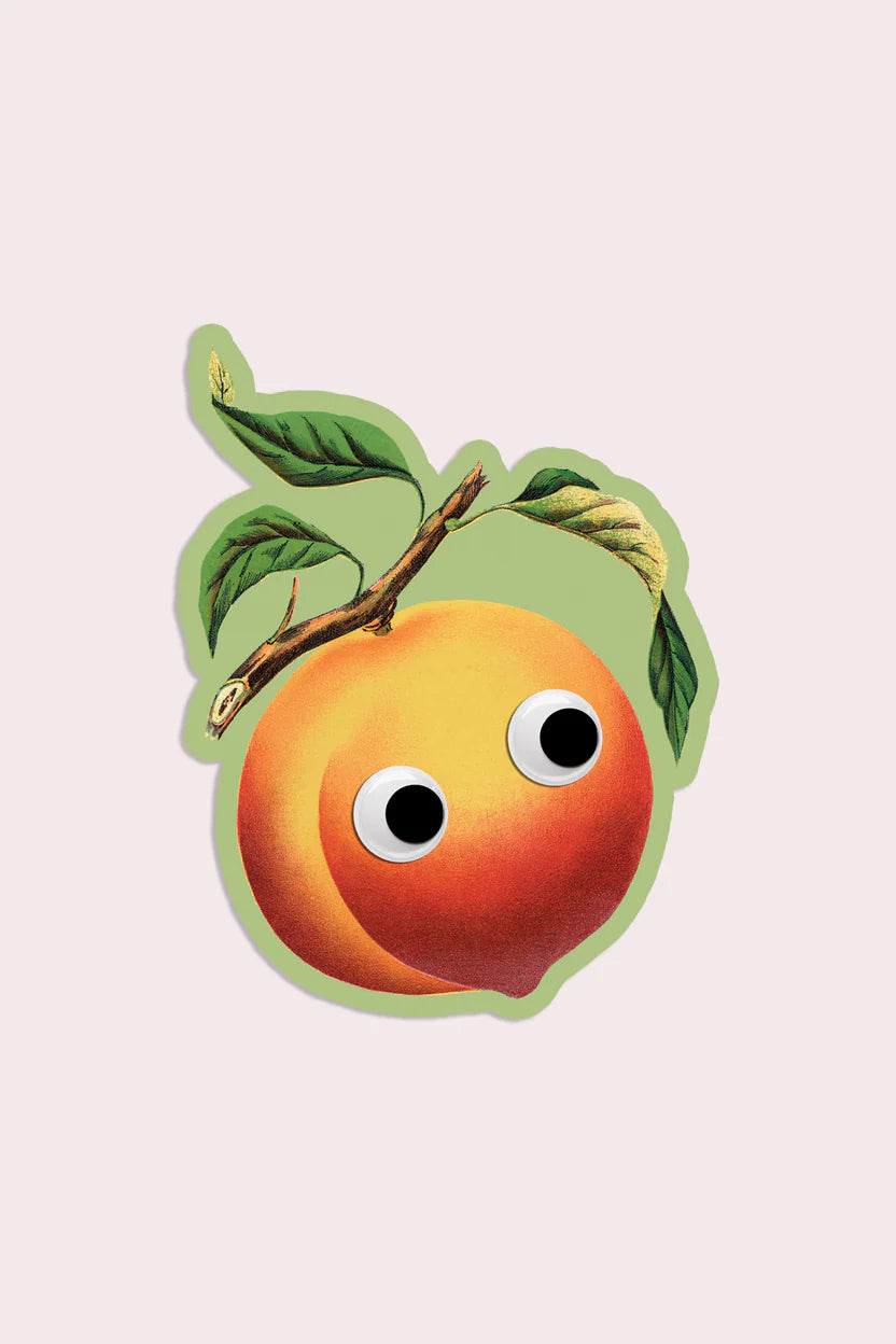 Googly Peach Vinyl Sticker