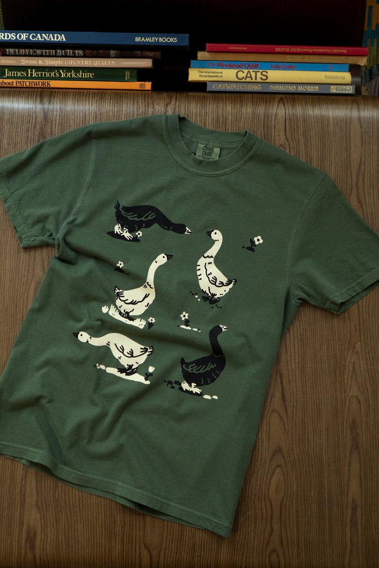 T-Shirt 'Goose Morning' | Vert Forêt