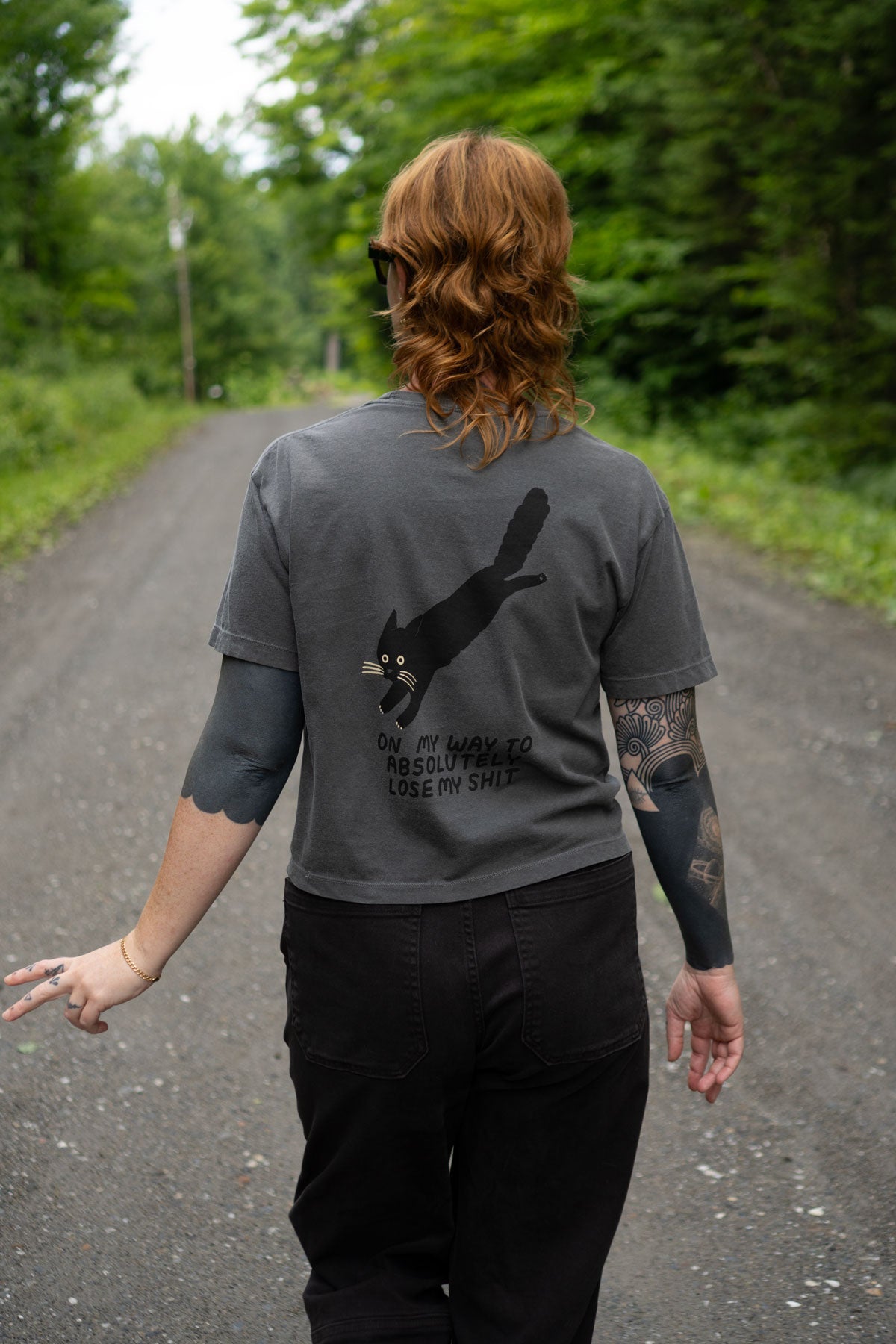 T-Shirt Carré CC 'Lose My Shit (Cat)'