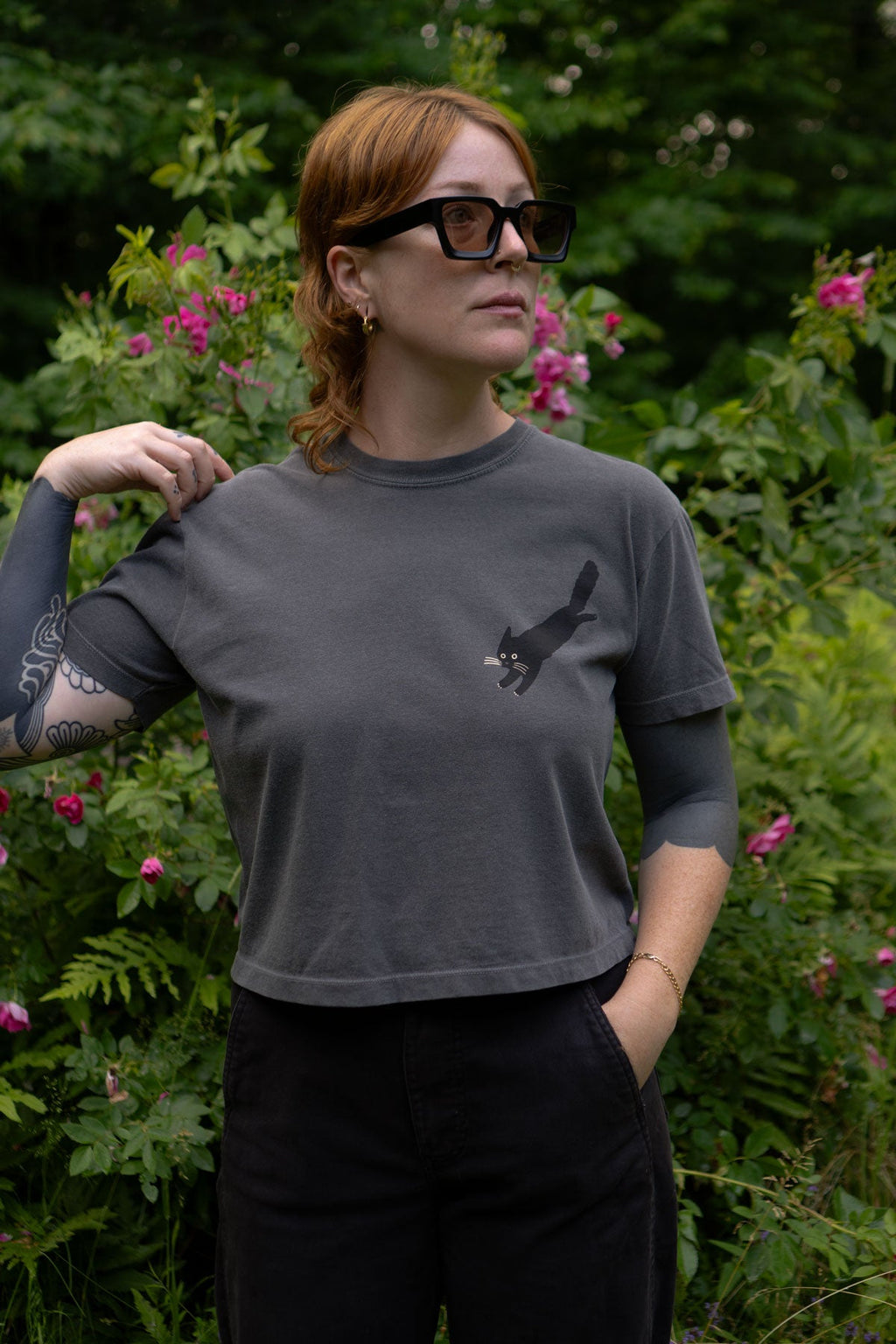 T-Shirt Carré CC 'Lose My Shit (Cat)'
