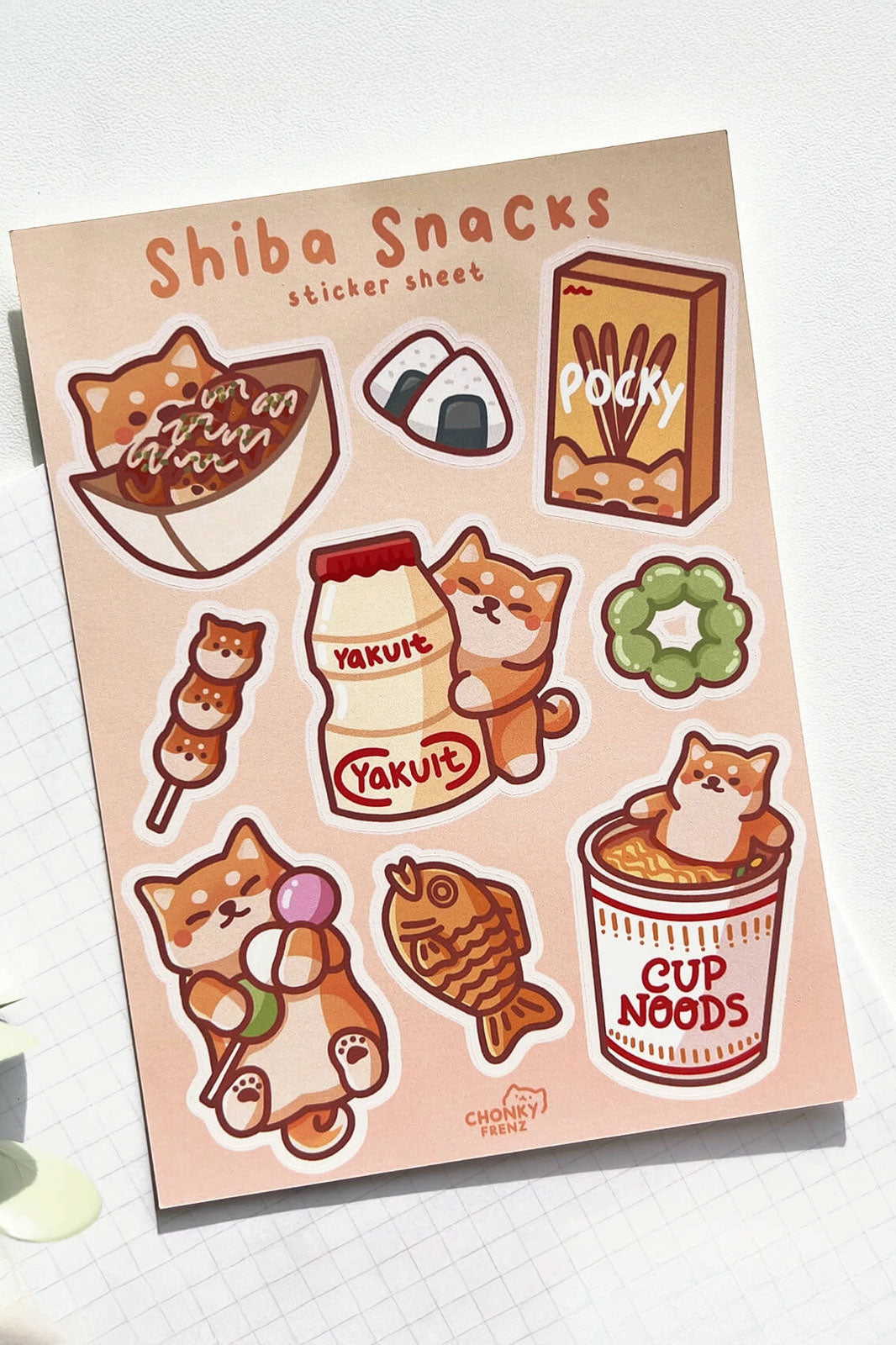 Feuille D'Autocollants 'Shiba Snacks