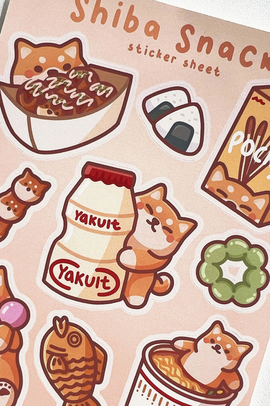 Feuille D'Autocollants 'Shiba Snacks